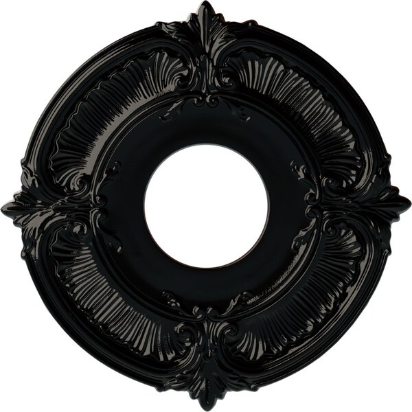 Ekena Millwork Attica Ceiling Medallion (Fits Canopies up to 3 1/2"), 12 3/4"OD x 4"ID x 1/2"P, Black Pearl CM12ATBPS - main